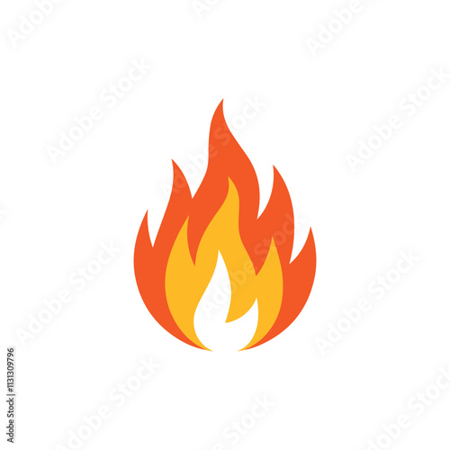Fire flame clipart icon, fire logo design vector