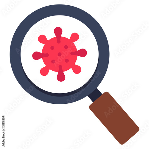 Flat design icon of search COVID-19