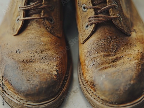 Brown shoes detail