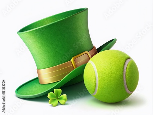 Celebrate St. Patrick's Day with delightful tennis ball and leprechaun hat clipart for unique greeting cards and fun invitations that spread holiday cheer! photo