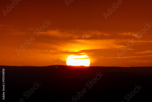 Sunset in the dunes of Chegaga in Morocco, Sahara desert photo