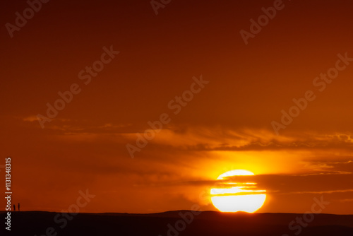 Sunset in the dunes of Chegaga in Morocco, Sahara desert photo