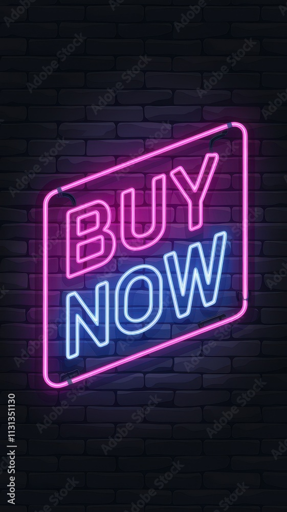 Obraz premium Neon sign that says Buy Now