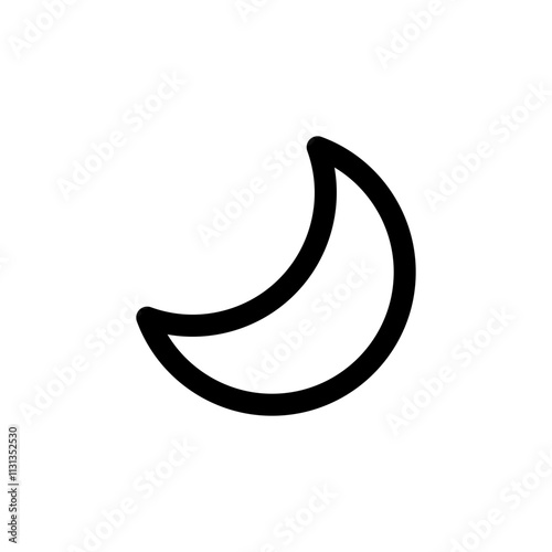 Moon icon. Flat vector illustration.