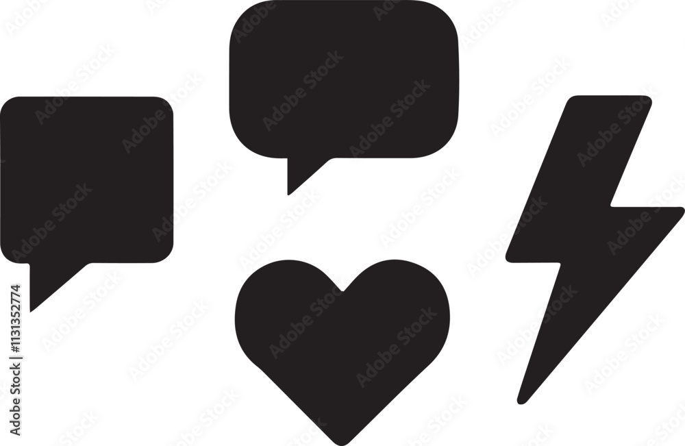icons set, silhouette set of icon icons set, silhouette set of icon
