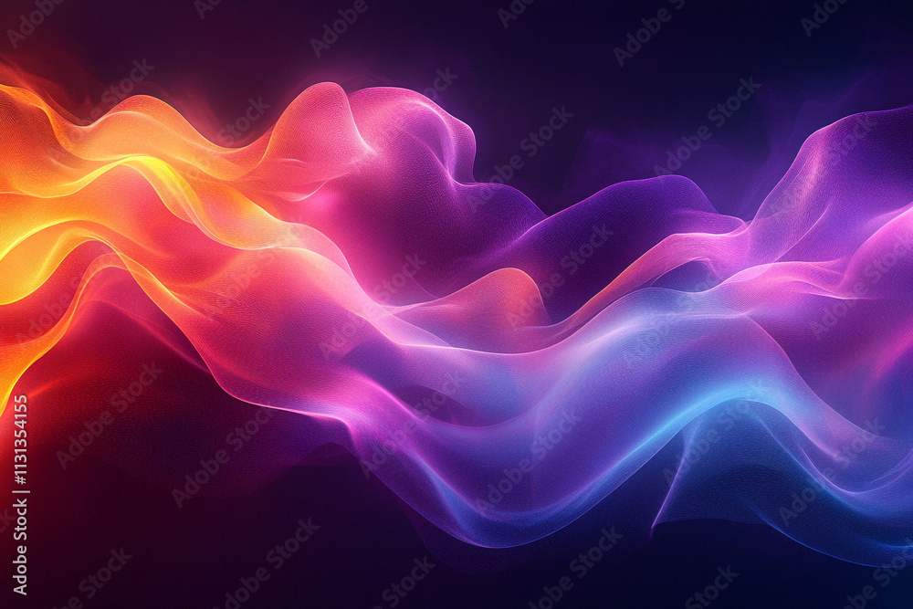 Fototapeta premium Abstract Cosmic Light Waves with Vibrant Colors and Ethereal Glow