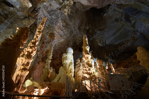 The immense Frasassi caves in Italy, a world heritage site seen in 2024 in Marche region 