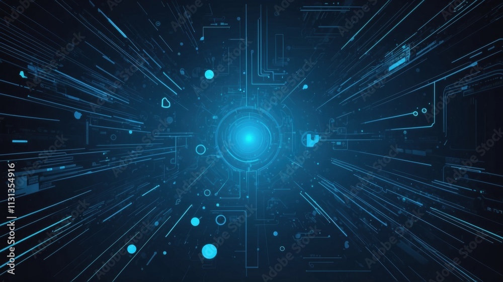 Fototapeta premium blue tech finance fintech background abstract