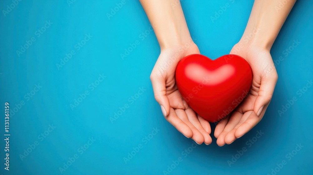 Obraz premium A visual demonstration of care and support for heart health.
