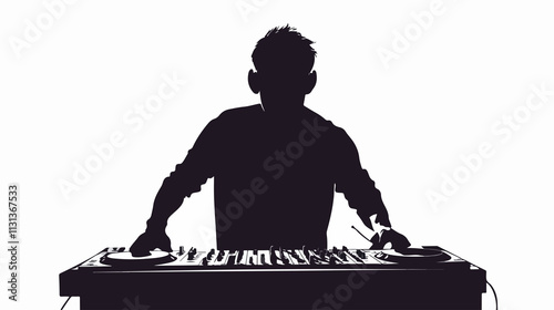 Professional Male DJ Silhouette Vector Illustration for Graphic Designs