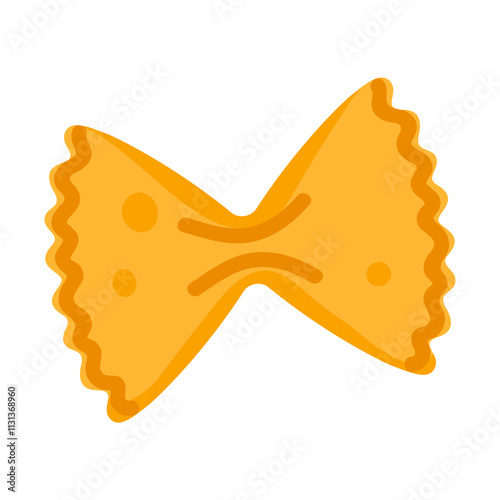 FarfalleFarfalle pasta. Bow tie shape pasta. Dry Italian food. Vector illustration in cartoon style. Isolated white background