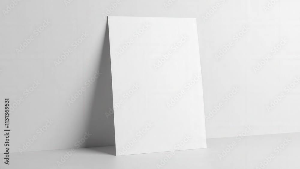 Naklejka premium Printable paper mockup highlighting a clean A4 sheet with realistic texture and edges, set on a minimalistic surface for professional use