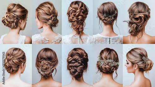 Elegant Collage of Bridal Hairstyles for Weddings and Special Occasions