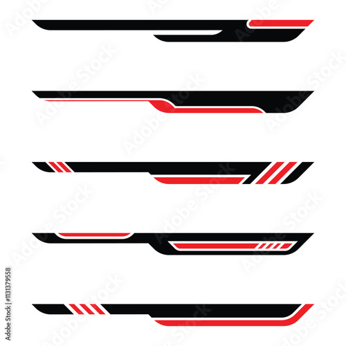 Abstract Racing Geometric Stripes Car Body Wrap Vinyl Stickers Collection