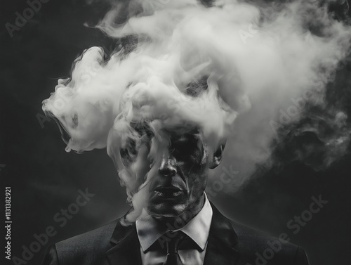 Kopf im Nebel – Symbol der Unklarheit und Verwirrung


