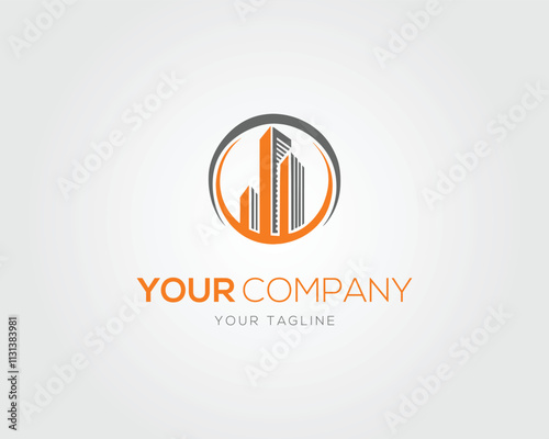 Real estate, building, roof, construction logo design concept vector illustration.