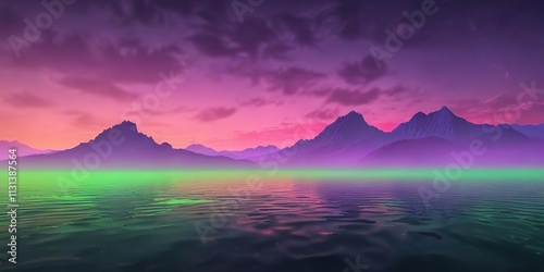 Gradient background with peach and purple tones bleeding into neon green at dawn, natural, purple photo