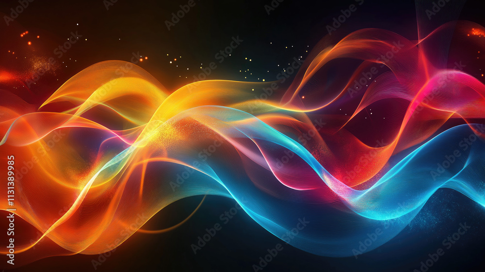 Fototapeta premium Abstract colorful wave background for design created with generative AI technology