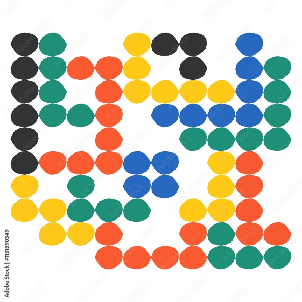 Fototapeta premium Colorful abstract vector pattern. Creative minimalist style art background, trendy design with basic shapes. Modern color backdrop. JPEG version.