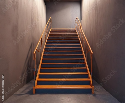 A staircase with a ladder on one side and a ramp on the other, climbing, progressing, growth photo