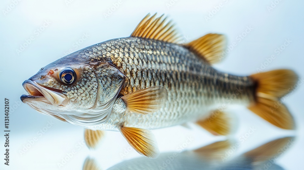 Fototapeta premium Freshwater fish displaying vibrant colors and detailed features swimming in a clear body of water, showcasing its natural beauty and grace in a serene environment