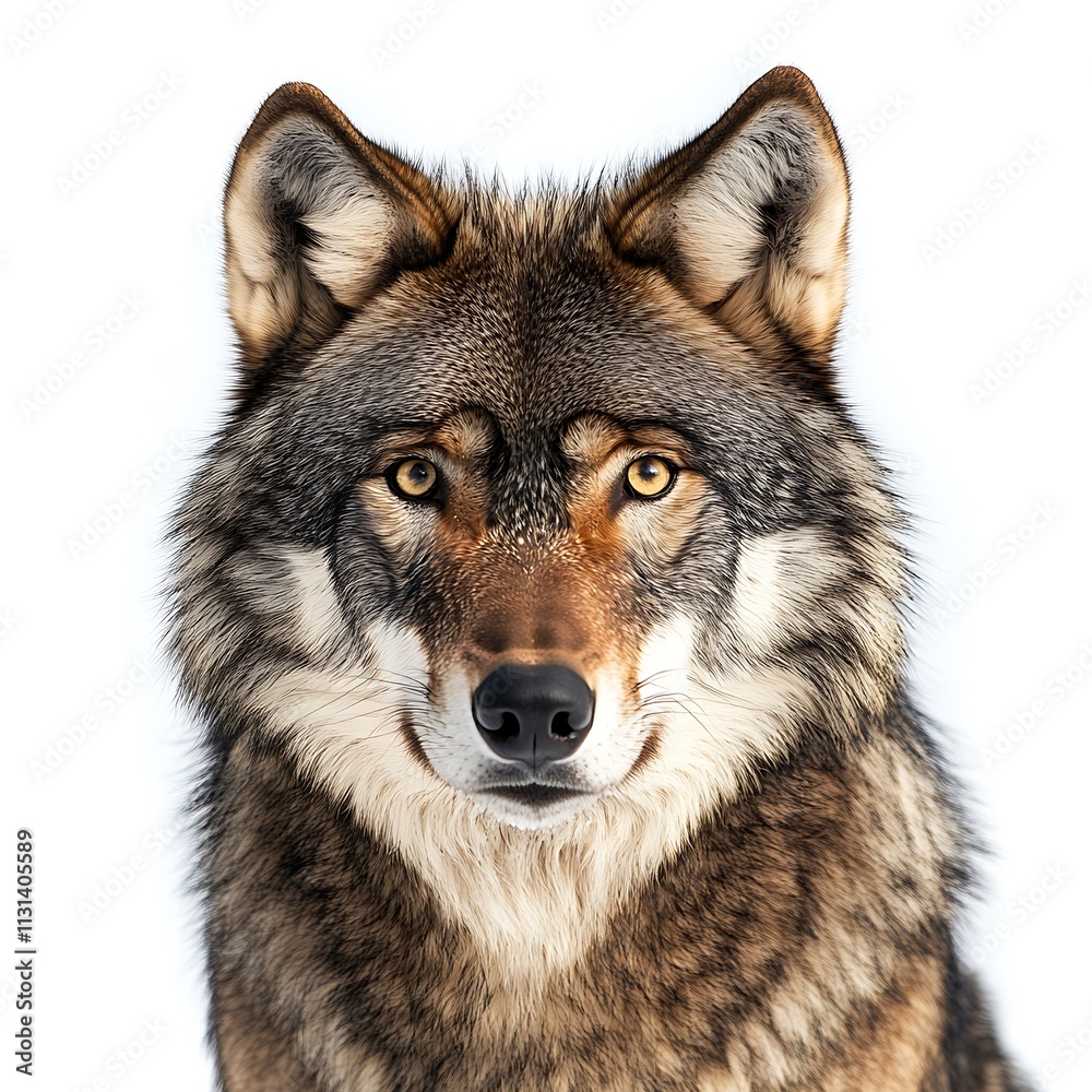 Fototapeta premium A wolf isolated on white background.