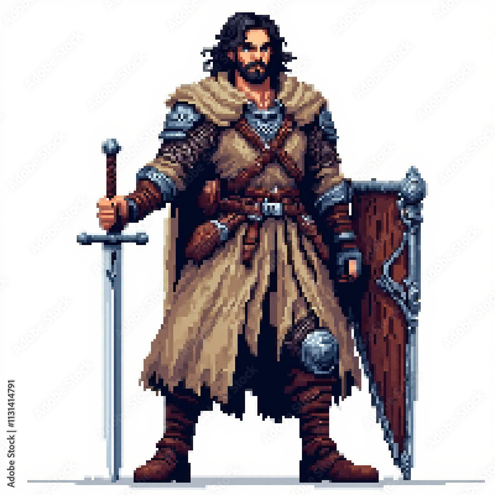 Obraz premium Pixel art warrior 
