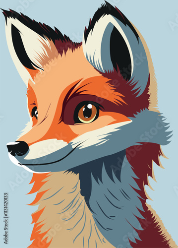 Young orange fox vector