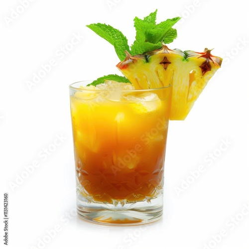 A tropical and exotic Mai Tai cocktail with rum, lime juice, orange liqueur photo