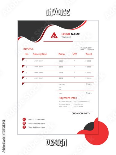 Streamlined Invoice Design Sleek and professional billing template photo
