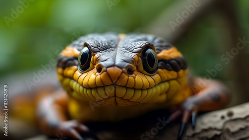 Magnificent Close-Up of the Inland Taipan's Head, Highlighting Its Unique Features photo