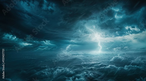 Lightning's abstract beauty pierces the storm. Thunder follows, showcasing the weather's strength.