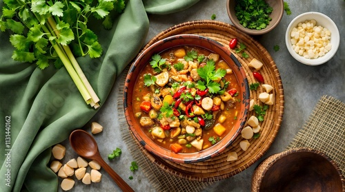 Traditional Or Lam Stew with Spiced Meat and Vegetables (Laotian Cuisine) photo