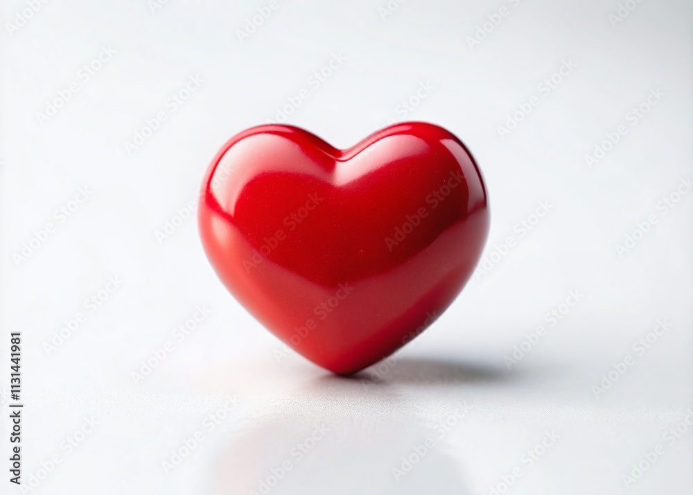 Fototapeta premium Create a charming red heart icon with a customizable message space on a crisp white backdrop, ideal for Valentine's Day, romantic quotes, and heartfelt gestures.
