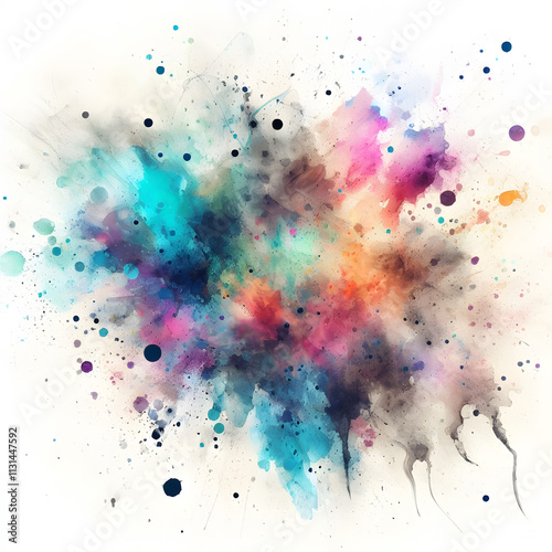 Watercolor Splash with gradient effect Bright colorful watercolor grunge