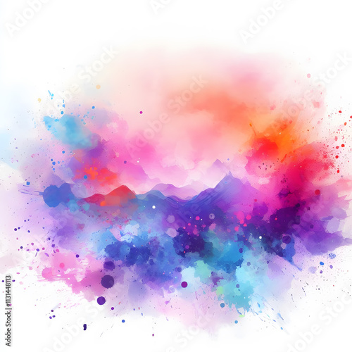 Watercolor Splash with gradient effect Bright colorful watercolor grunge