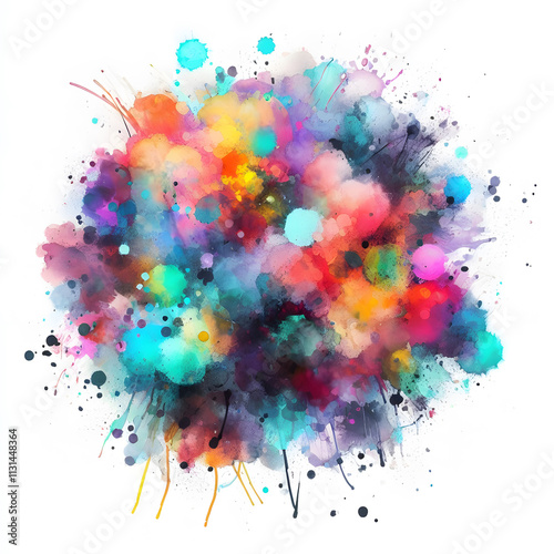 Watercolor Splash with gradient effect Bright colorful watercolor grunge