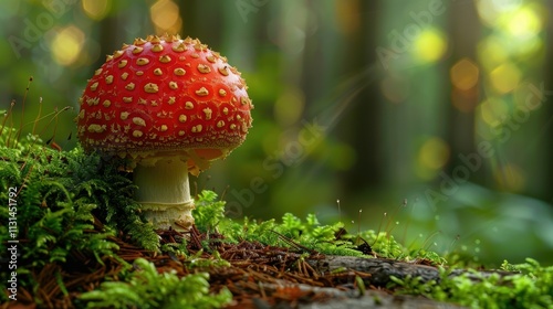 Mushroom shown on a demure background, amazing mushroom design. Background placid, mushroom conspicuous.