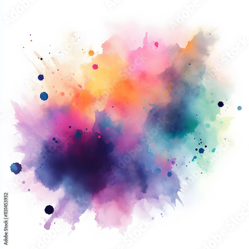 Watercolor Splash with gradient effect Bright colorful watercolor grunge