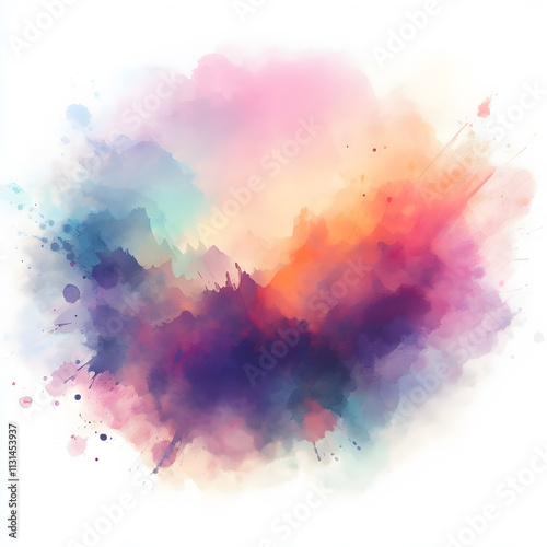 Watercolor Splash with gradient effect Bright colorful watercolor grunge