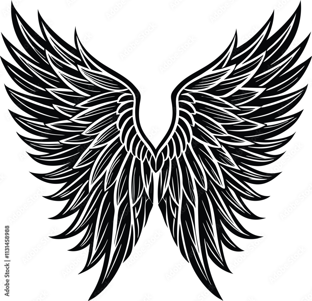 Obraz premium Wings silhouette design elements. Angel wings