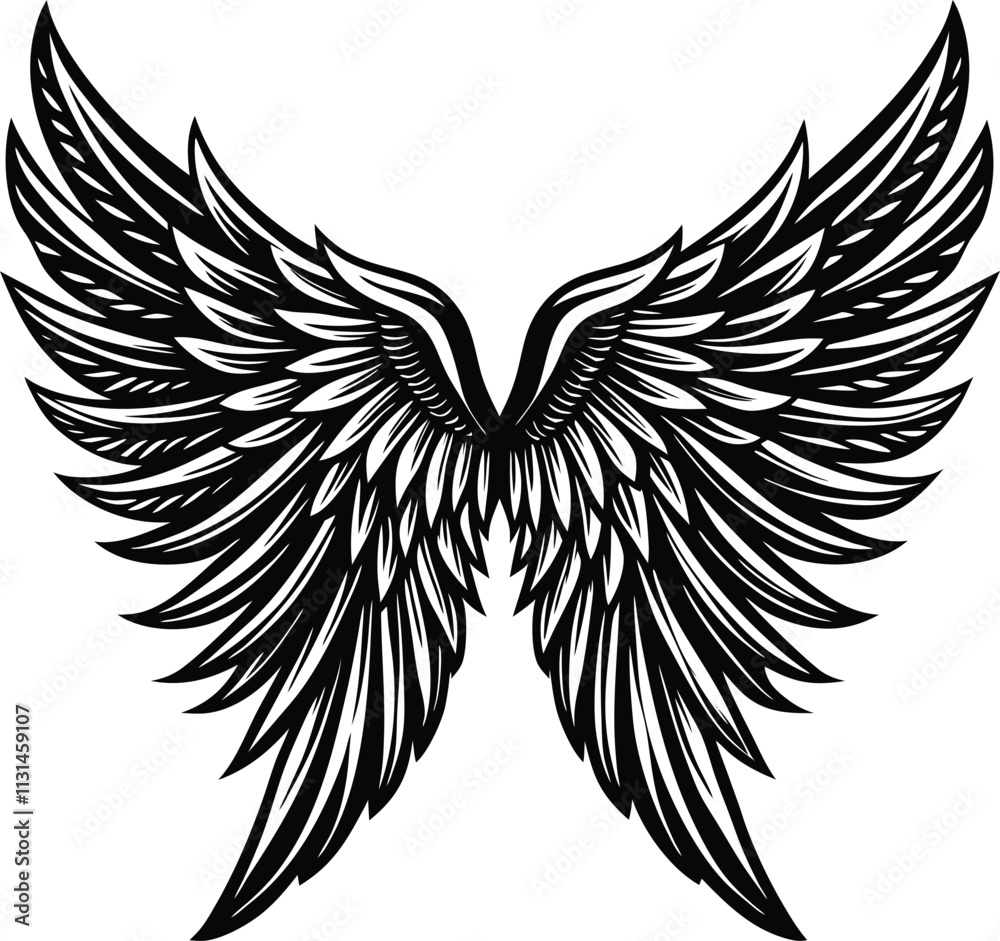 Obraz premium Wings silhouette design elements. Angel wings