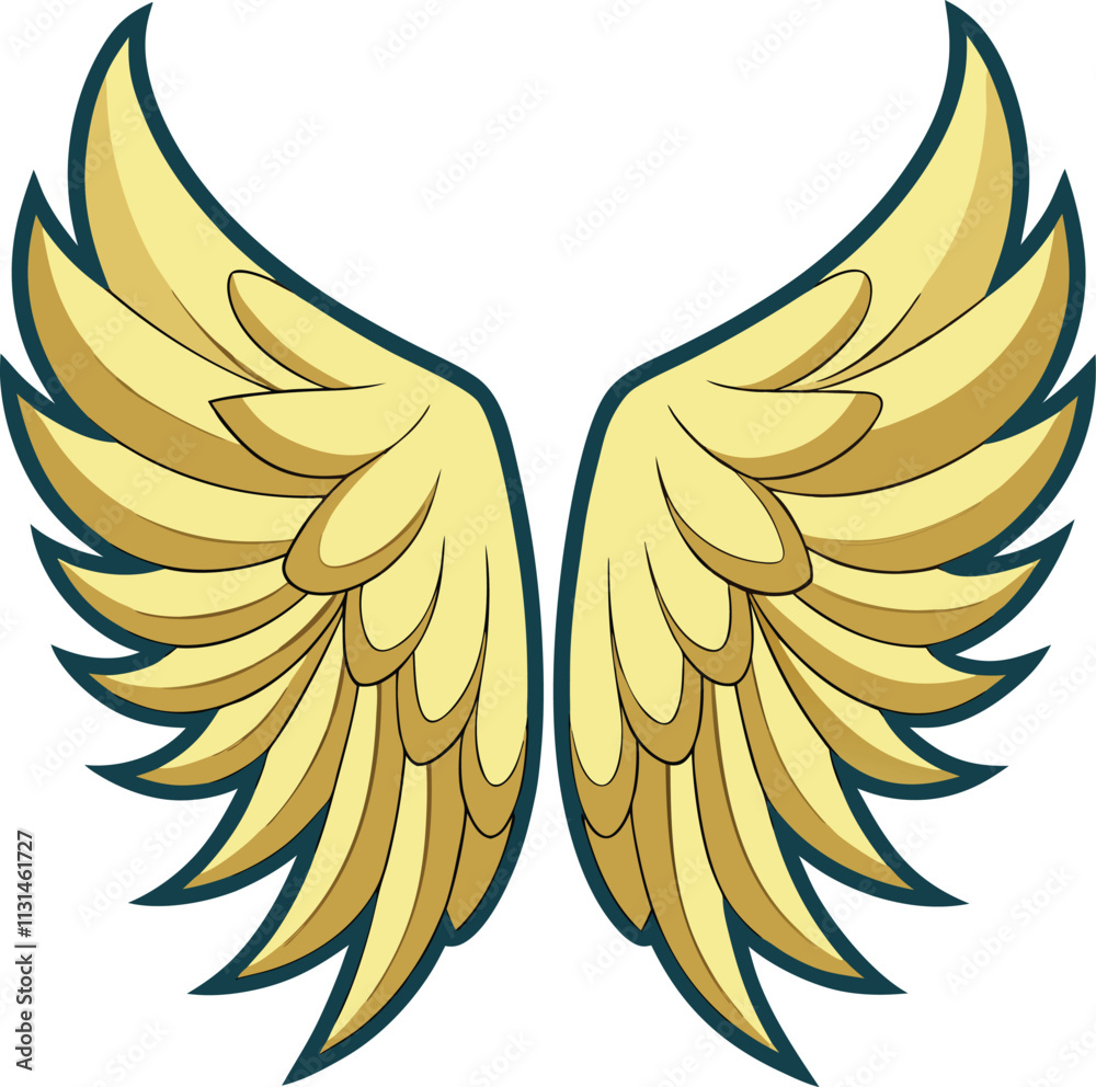 Obraz premium Wings silhouette design elements. Angel wings