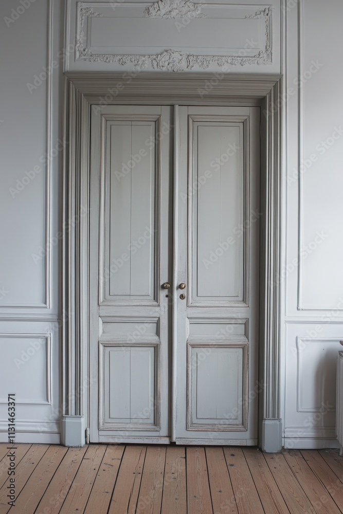 Obraz premium Elegant Double Doors In A Classic Room Setting