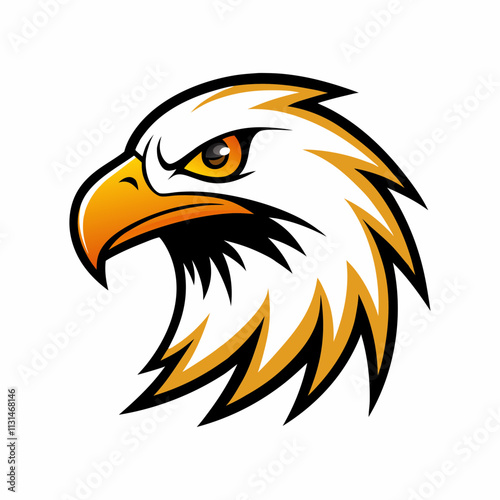 Angry Eagle head mascot logo icon illustration photo