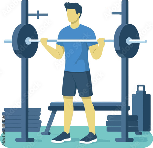 illustration of a man lifting weights