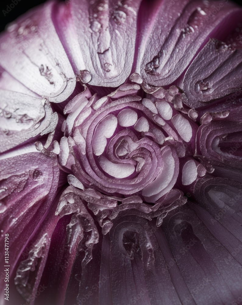 Obraz premium Close up of the Microscopic World with Purple Onion Texture