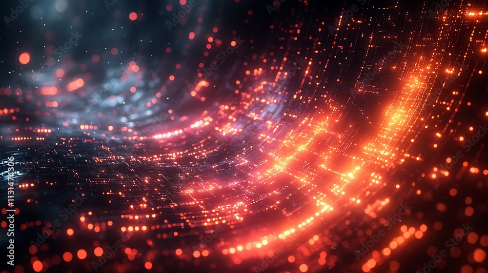 Obraz premium Glowing Futuristic Cyber Tunnel with Vibrant Digital Light background