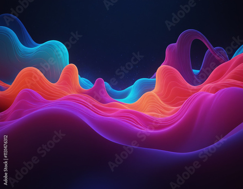 Minimalist gradient background with abstract shapes and glowing lights