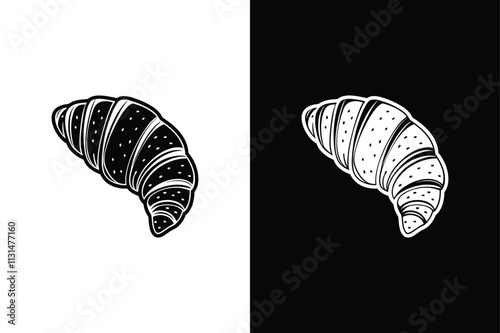 Croissant icon vector on White Background ,Vector Art Illustration on white background.